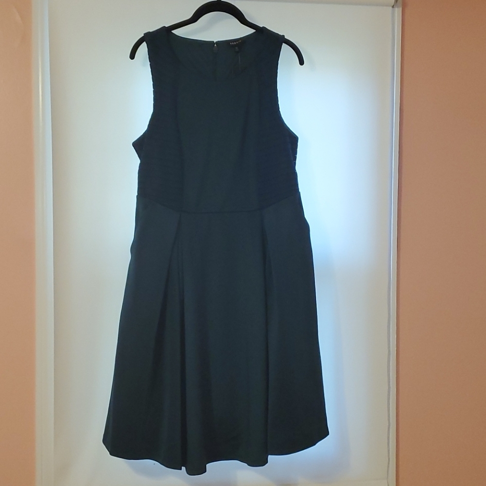 Showstopping Teal Pleated Dress